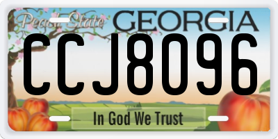 GA license plate CCJ8096