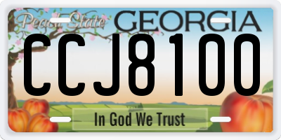 GA license plate CCJ8100
