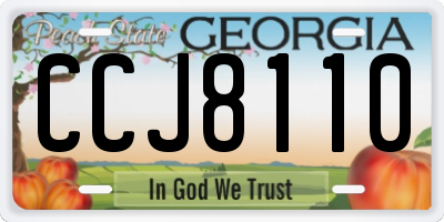 GA license plate CCJ8110