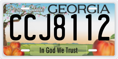 GA license plate CCJ8112