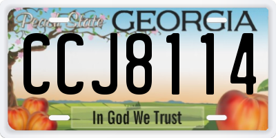 GA license plate CCJ8114