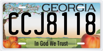 GA license plate CCJ8118