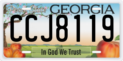 GA license plate CCJ8119
