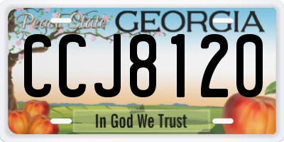 GA license plate CCJ8120
