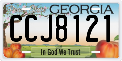 GA license plate CCJ8121