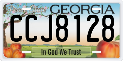 GA license plate CCJ8128