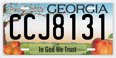 GA license plate CCJ8131