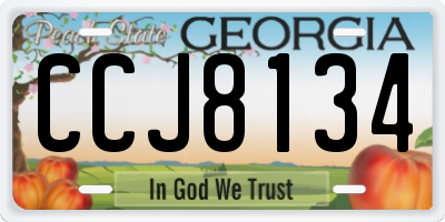 GA license plate CCJ8134