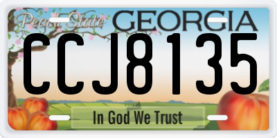 GA license plate CCJ8135