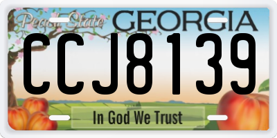 GA license plate CCJ8139