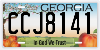 GA license plate CCJ8141