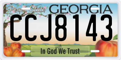 GA license plate CCJ8143