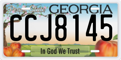 GA license plate CCJ8145