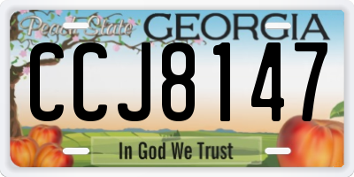 GA license plate CCJ8147