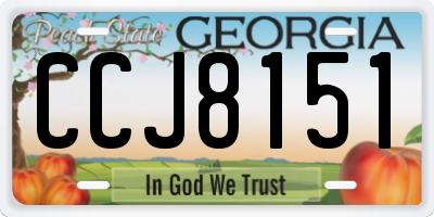 GA license plate CCJ8151