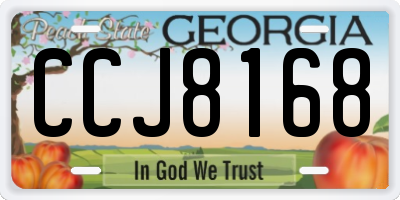 GA license plate CCJ8168