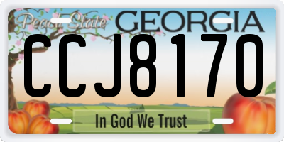 GA license plate CCJ8170