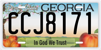 GA license plate CCJ8171