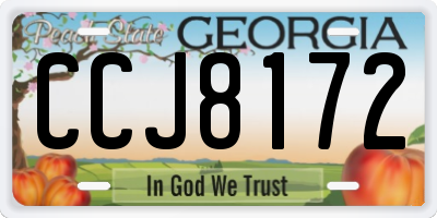 GA license plate CCJ8172