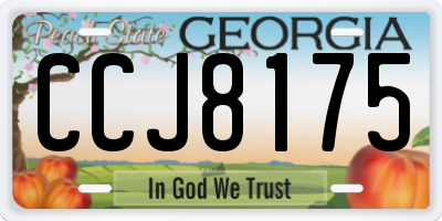 GA license plate CCJ8175