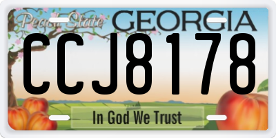 GA license plate CCJ8178