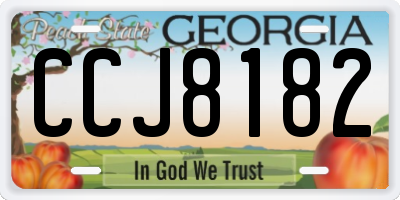 GA license plate CCJ8182