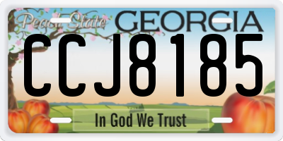 GA license plate CCJ8185