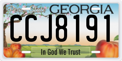 GA license plate CCJ8191