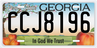 GA license plate CCJ8196