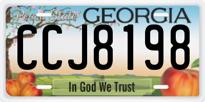 GA license plate CCJ8198