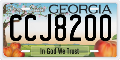 GA license plate CCJ8200
