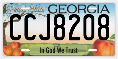 GA license plate CCJ8208