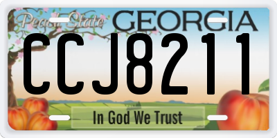 GA license plate CCJ8211