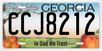GA license plate CCJ8212