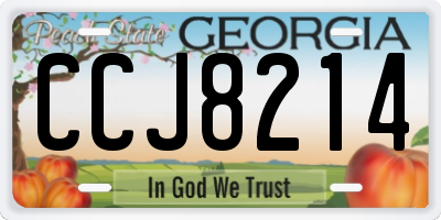 GA license plate CCJ8214