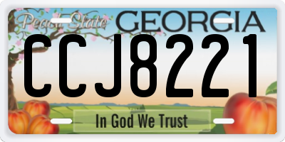 GA license plate CCJ8221