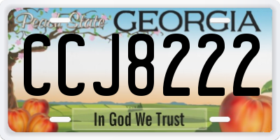GA license plate CCJ8222