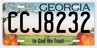 GA license plate CCJ8232