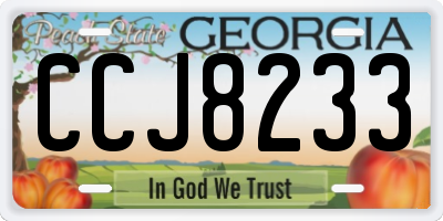 GA license plate CCJ8233