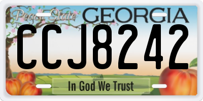 GA license plate CCJ8242