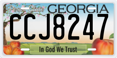 GA license plate CCJ8247
