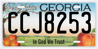 GA license plate CCJ8253