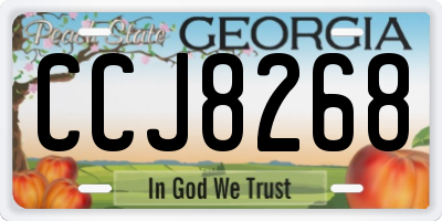 GA license plate CCJ8268