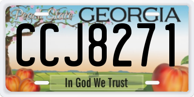 GA license plate CCJ8271