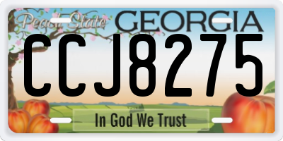 GA license plate CCJ8275