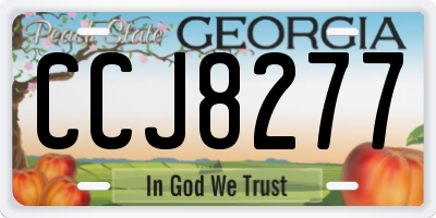 GA license plate CCJ8277