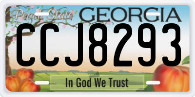 GA license plate CCJ8293