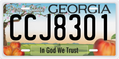 GA license plate CCJ8301