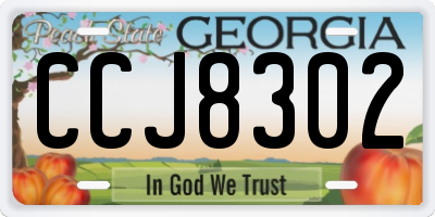 GA license plate CCJ8302