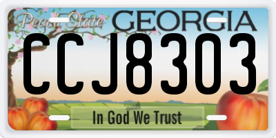 GA license plate CCJ8303